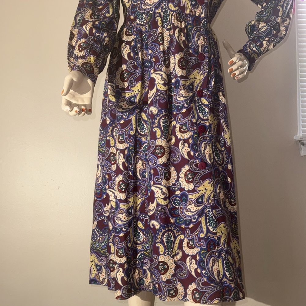Vintage 80s Schrader Paisley Secretary Dress - Picture 13 of 17